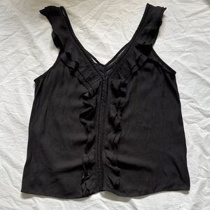 H&M Black Ruffle-Front V-Neck Camisole